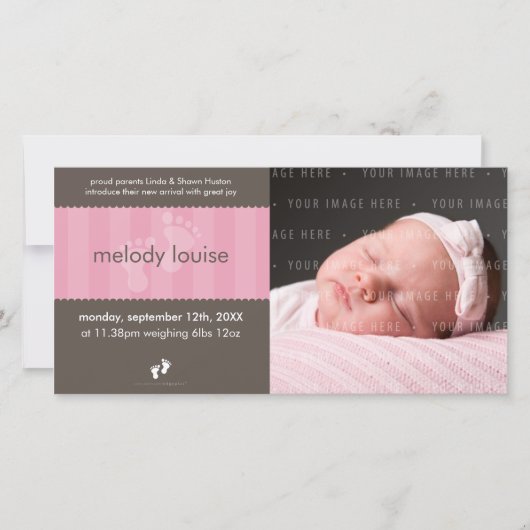 FOTO BABY AANKONDIGING :: happy feet 1L (Voorkant)