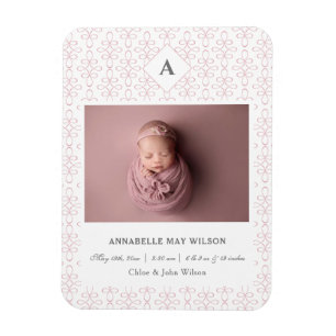 Foto Baby Girl Name Birth Notice Magneet