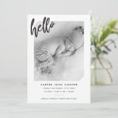 FOTO BABY hallo AANKONDIGING eenvoudig modern (Staand voorkant)