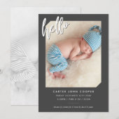FOTO BABY hallo AANKONDIGING modern (Voorkant / Achterkant)