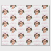 Foto Baby meisje eerste kerst Cadeaupapier (Vlak)