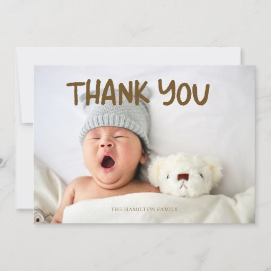 Foto Baby shower Bijbelvers Dank u Bedankkaart (Voorkant)