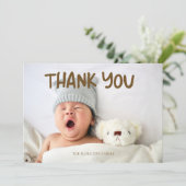 Foto Baby shower Bijbelvers Dank u Bedankkaart (Staand voorkant)