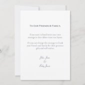 Foto baby shower dank u kaart (Achterkant)