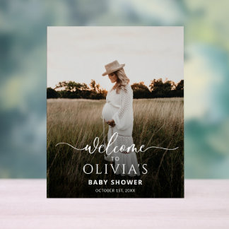 Foto Baby shower Welkomstbord Sjabloon, Modern Acryl Bord