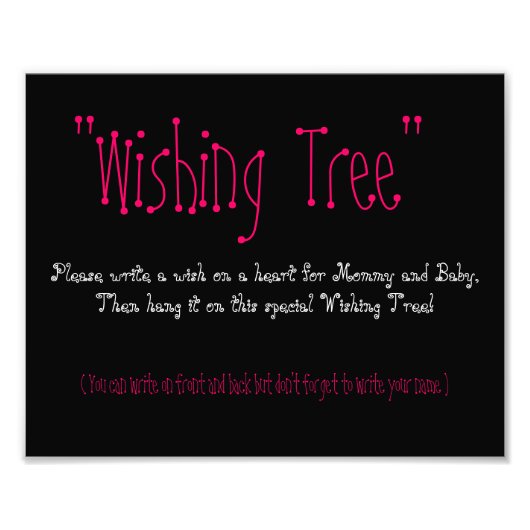 Foto baby shower Wishing Tree Afdruk (Voorkant)