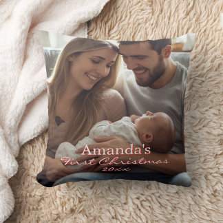Foto Baby's Eerste Kerstmis Personaliseer Kussen