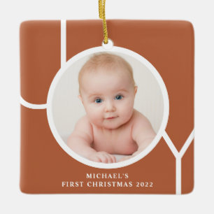 Foto Baby's Eerste Kerstmis Roest Foto Keramisch Ornament