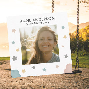 Foto Babysitter Kinderopvang Nanny Kinderdagverbli Vierkante Visitekaartje