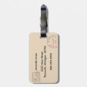 Foto Bagagelabel met reisstempels (Achterkant verticaal)