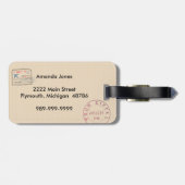 Foto Bagagelabel met reisstempels (Achterkant horizontaal)