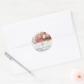 Foto: Baptism White Silver Cross Sticker (Envelop)