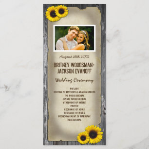 Foto Barn Wood Sunflower Wedding Programma