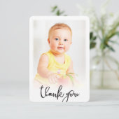 FOTO BEDANKT casual handgeschreven scripttekst (Staand voorkant)