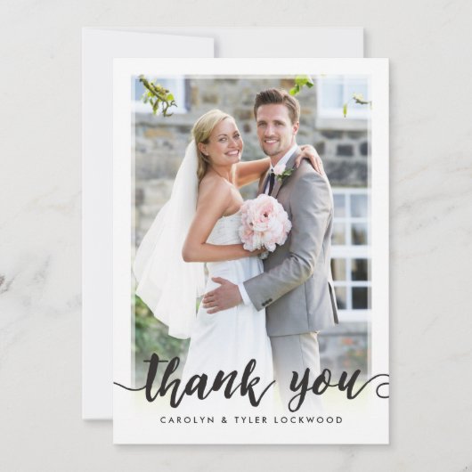 FOTO BEDANKT Leuke hand geletterde script zwart (Voorkant)