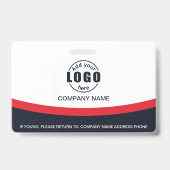 Foto Bedrijfsnaam Werknemer QR Code Rood Badge (Achterkant)