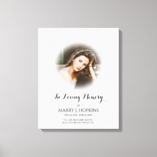 Foto begrafenis in Loving Memory Memorial aandenke Canvas Afdruk (Voorkant)