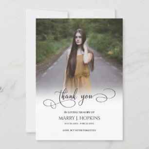 Foto begrafenis kalligrafie script dank u kaarten