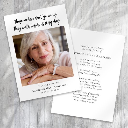 Foto Begrafenisviering van het leven Kaart