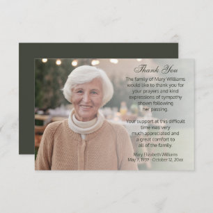 Foto Bereavement Funeral Hartelijk dank Bedankkaart