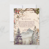 Foto  Bergbos Evergreen Bruiloft Bedankkaart (Achterkant)
