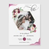 Foto Berry and Blush Wedding Save the Date Magnet (Voorkant)