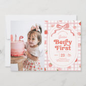 Foto Berry eerste verjaardag uitnodiging (Voorkant)