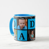 Foto BEST DADDY Collage Coffee Vaderdag Black Mok (Voorkant links)