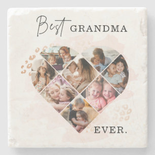 Foto Best Grandma Ever Heart Shape 8 Foto Stenen Onderzetter