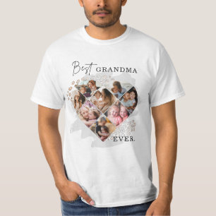 Foto Best Grandma Ever Heart Shape 8 Foto T-shirt