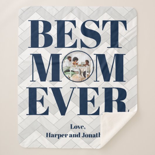 Foto Best Ma Ever Pattern Sherpa Blanket Deken (Voorkant)