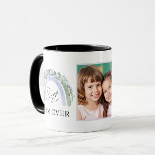 Foto Beste Moeder Mok Boho Groen Blauw Bloemig Reg