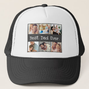 Foto Beste vader ooit Collage Black en White Trucker Pet