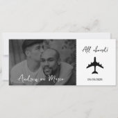 Foto Bestemming Boarding Pass Bruiloft Kaart (Achterkant)