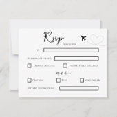 Foto Bestemming Boarding Pass Bruiloft RSVP Kaartje (Voorkant)