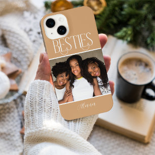 Foto Besties Bewerkbare kleur Overlay & Naam iPhone 14 Hoesje
