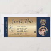 Foto Bewaar de datum Boarding Pass Ticket Gold Kaart (Voorkant)