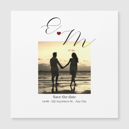 Foto Bewaar de datum Bruiloft Verloving Magneten (Voorkant)