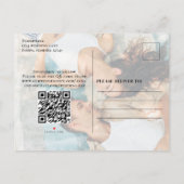 Foto Bewaar de datum QR Code Elegante Typografie Aankondigingskaart (Achterkant)