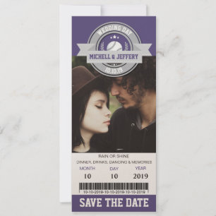 Foto Bewaar De Datum Trouwkaart Sport Ticket Save The Date