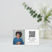 Foto Bezoekend Calling Card QR Code Visitekaartje (Staand voorkant)