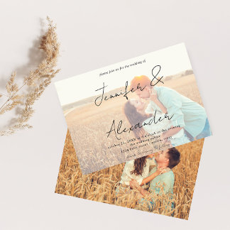 Foto & Big Names Horizontal Photo Wedding V2 Kaart