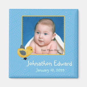Foto: Birth Annoucement Cute Baby Chick Magneet