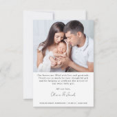 Foto: Birth Stats New Baby Bedankkaart (Achterkant)