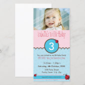 FOTO BIRTHDAY-INVITATIES : ladybird 3P (Voorkant / Achterkant)