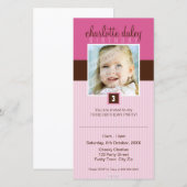 FOTO BIRTHDAY-INVITATIES : prachtig vierkant 5 (Voorkant / Achterkant)