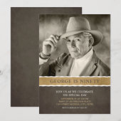 Foto Birthday Invitations 90th Party Afbeelding Kaart (Voorkant / Achterkant)