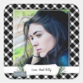 Foto: Black Check kerstcadeau Label Stickers (Voorkant)