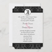Foto Black Damask Wedding Invites Kaart (Voorkant)