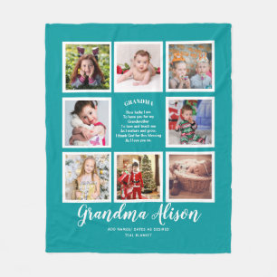 Foto Blanket Grandma Poem Grandpa Family Tree Fleece Deken